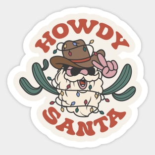 Howdy Santa Sticker